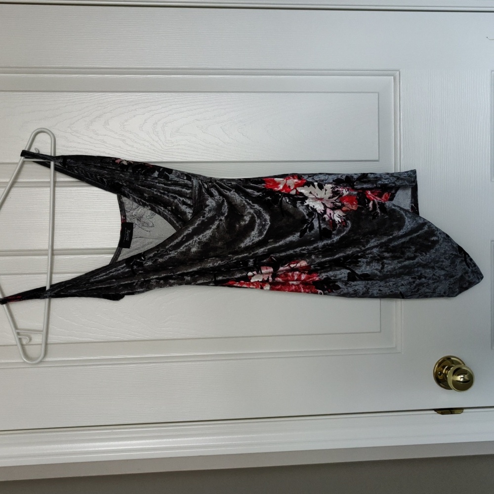 Velvet Floral Mini Dress
